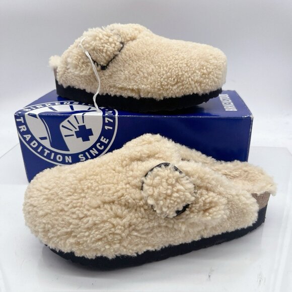 Birkenstock Boston Big Buckle Flex Platform Shearling Teddy Eggshell Women EU 39 - Picture 1 of 12
